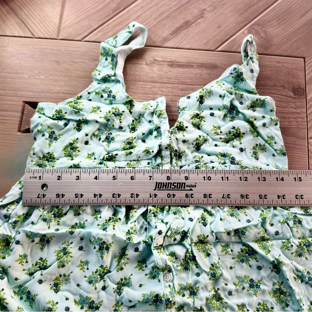 Abercrombie & Fitch Aqua Floral Babydoll Mini Dress/Tunic - Size Small ⭐🌼 - Picture 5 of 9